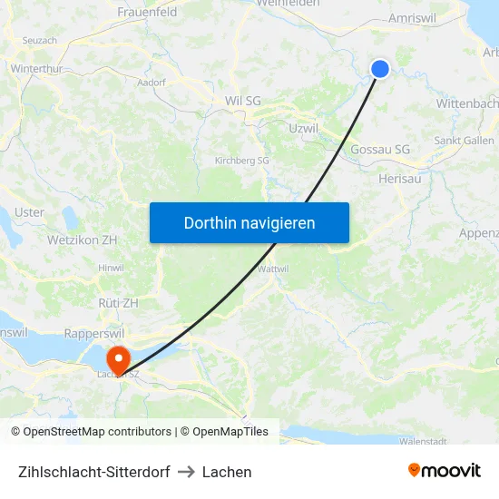 Zihlschlacht-Sitterdorf to Lachen map
