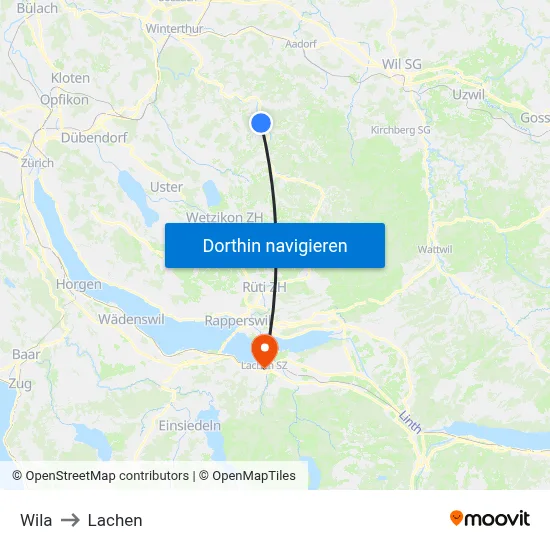 Wila to Lachen map
