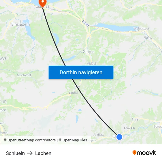 Schluein to Lachen map