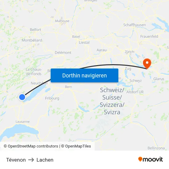 Tévenon to Lachen map