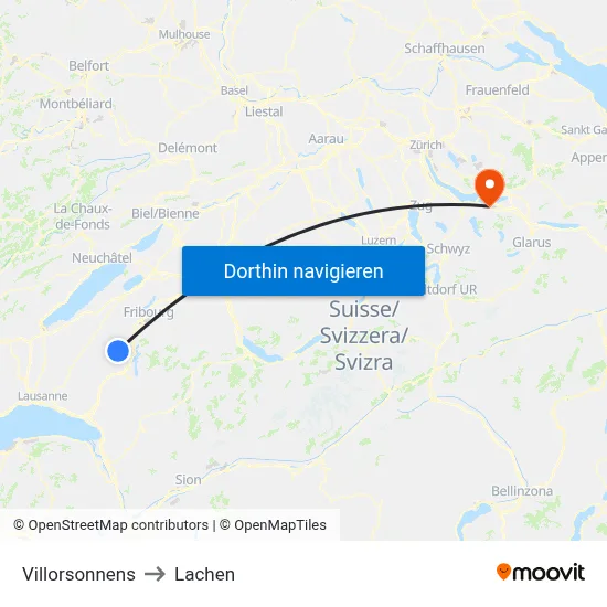 Villorsonnens to Lachen map