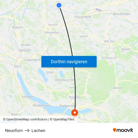 Neunforn to Lachen map