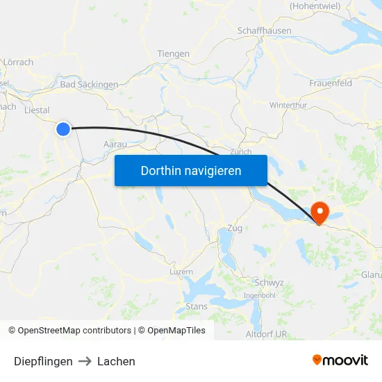 Diepflingen to Lachen map