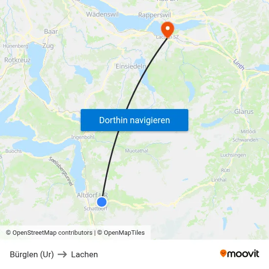 Bürglen (Ur) to Lachen map