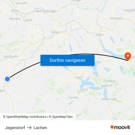 Jegenstorf to Lachen map