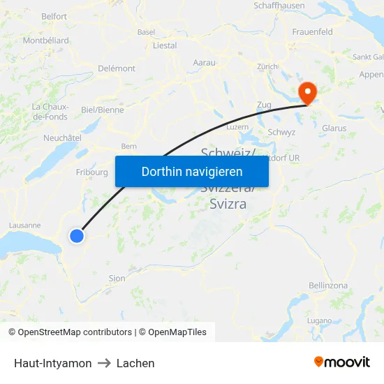 Haut-Intyamon to Lachen map