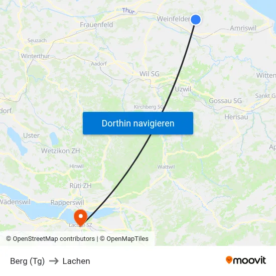 Berg (Tg) to Lachen map