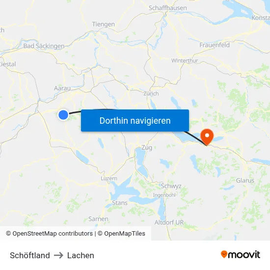 Schöftland to Lachen map