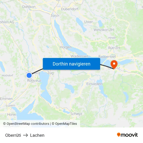 Oberrüti to Lachen map
