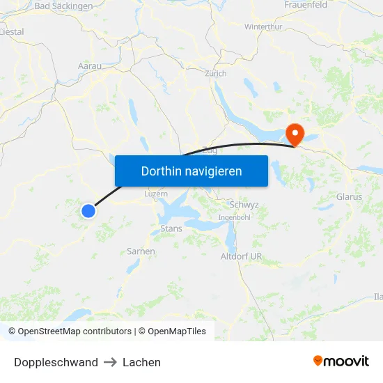 Doppleschwand to Lachen map