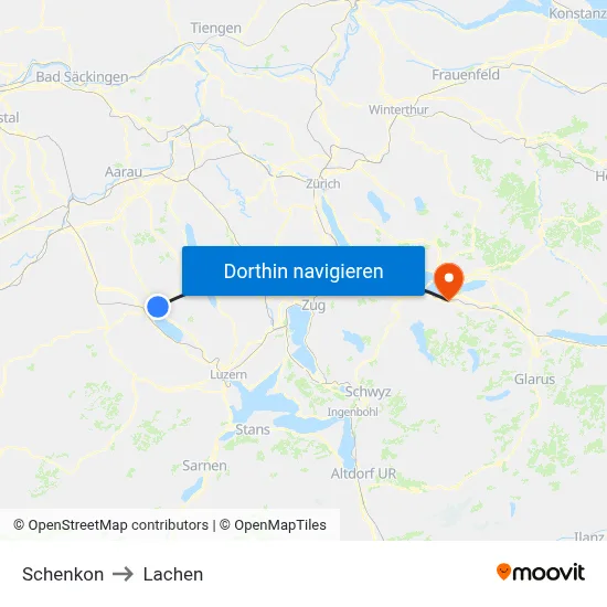 Schenkon to Lachen map