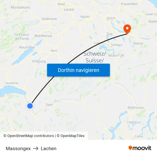 Massongex to Lachen map