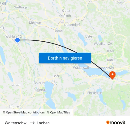 Waltenschwil to Lachen map