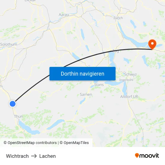 Wichtrach to Lachen map