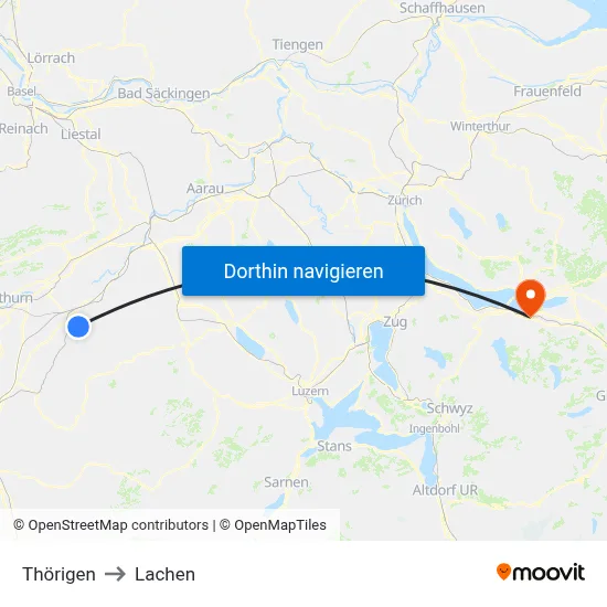 Thörigen to Lachen map