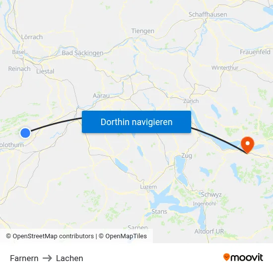 Farnern to Lachen map