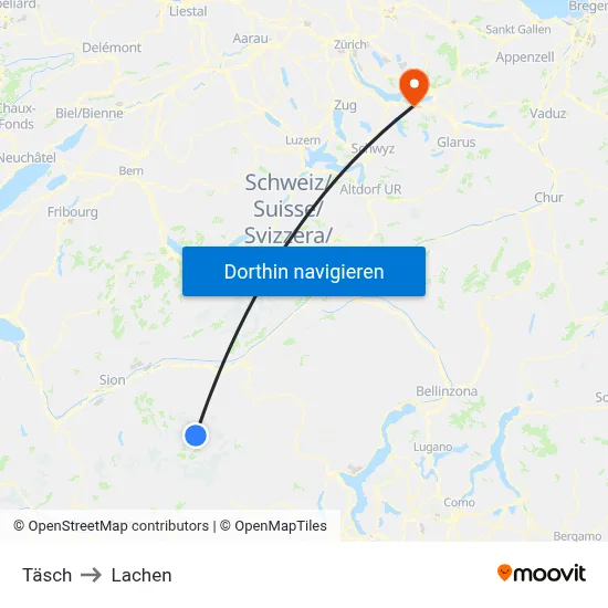 Täsch to Lachen map