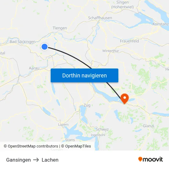 Gansingen to Lachen map