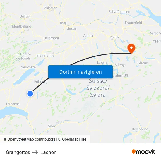 Grangettes to Lachen map