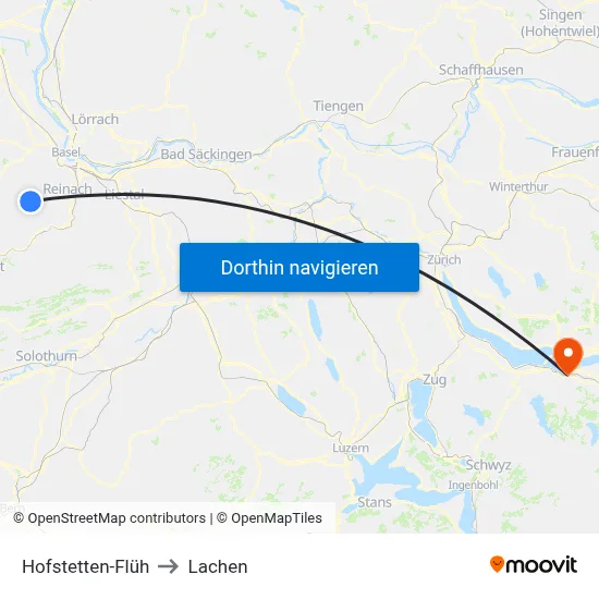 Hofstetten-Flüh to Lachen map