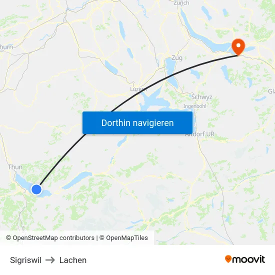 Sigriswil to Lachen map