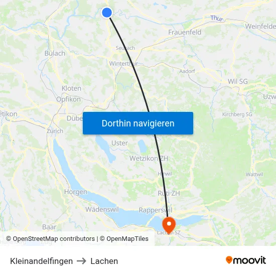 Kleinandelfingen to Lachen map