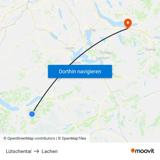 Lütschental to Lachen map