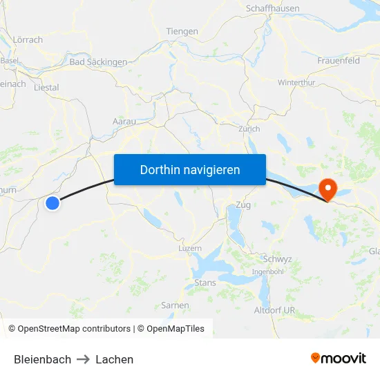 Bleienbach to Lachen map