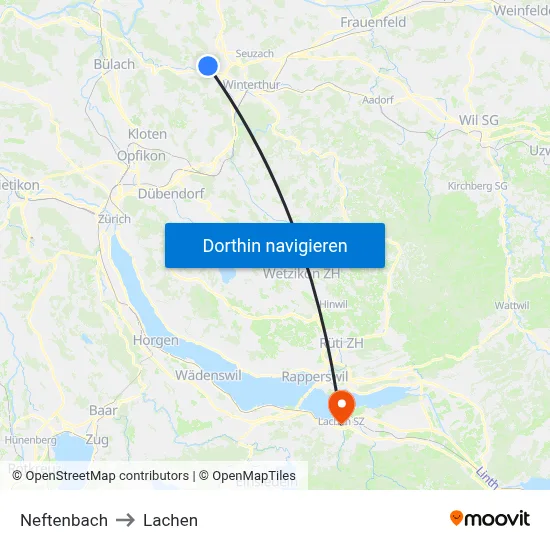 Neftenbach to Lachen map