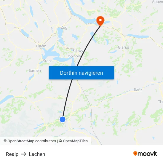 Realp to Lachen map
