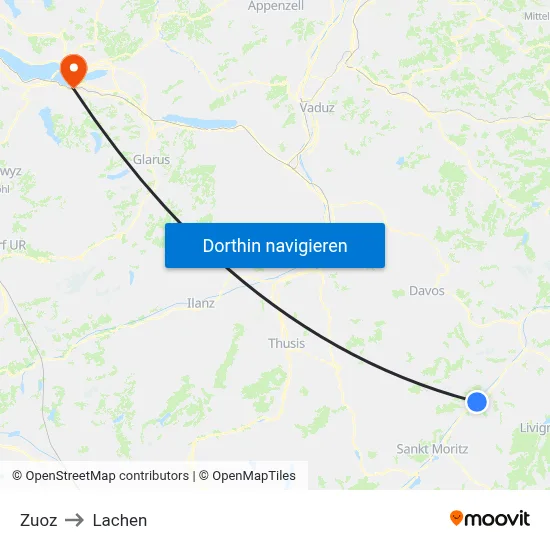 Zuoz to Lachen map