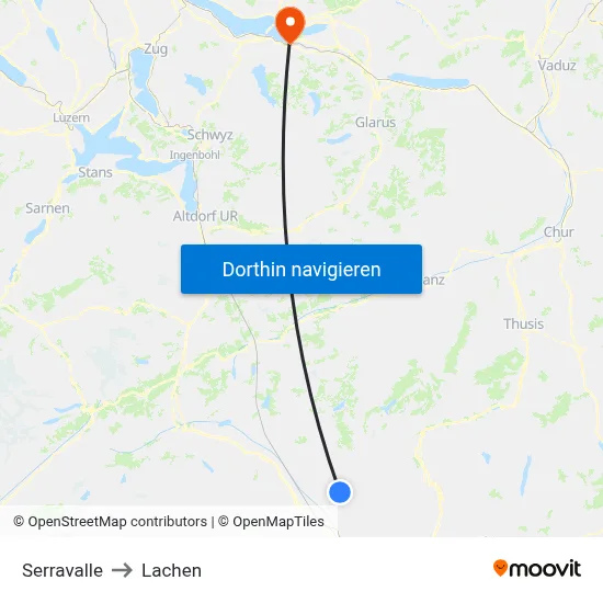 Serravalle to Lachen map