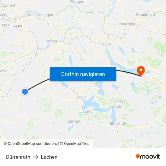 Dürrenroth to Lachen map