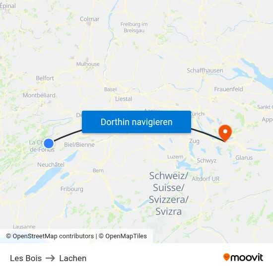 Les Bois to Lachen map