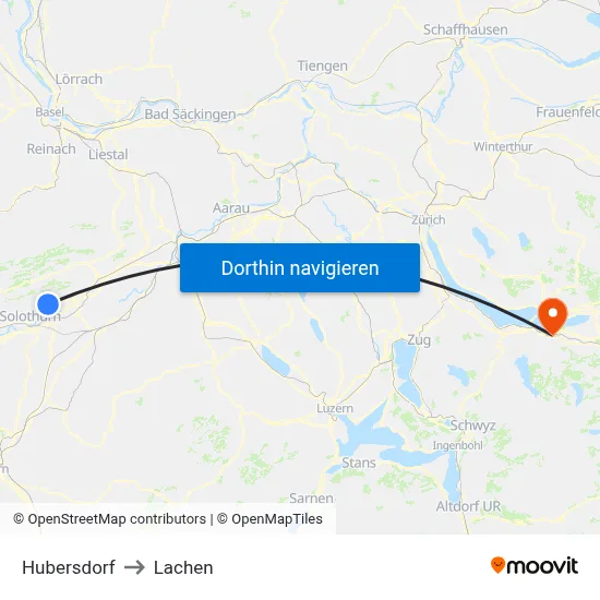 Hubersdorf to Lachen map