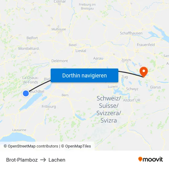 Brot-Plamboz to Lachen map