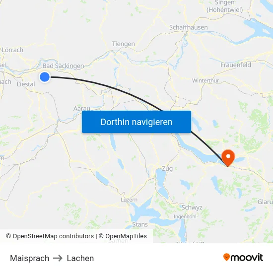 Maisprach to Lachen map