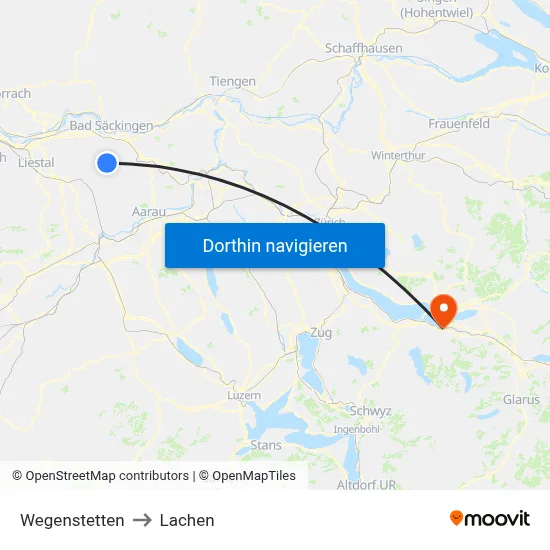Wegenstetten to Lachen map