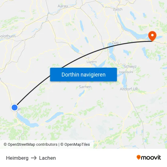 Heimberg to Lachen map