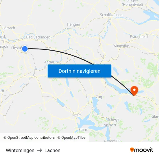 Wintersingen to Lachen map