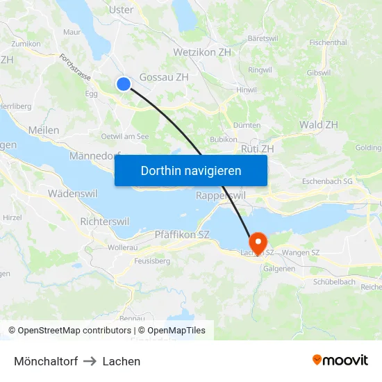 Mönchaltorf to Lachen map
