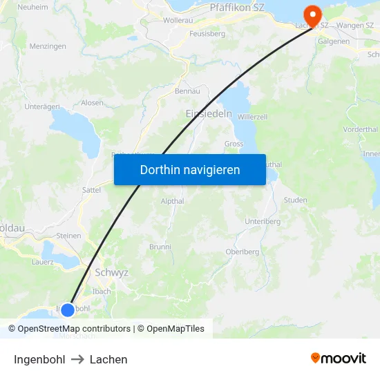 Ingenbohl to Lachen map