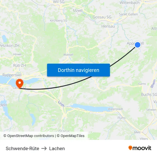 Schwende-Rüte to Lachen map