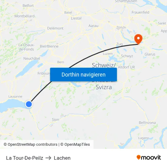 La Tour-De-Peilz to Lachen map