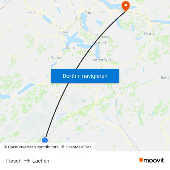 Fiesch to Lachen map