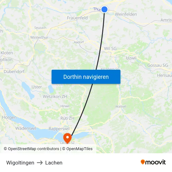 Wigoltingen to Lachen map