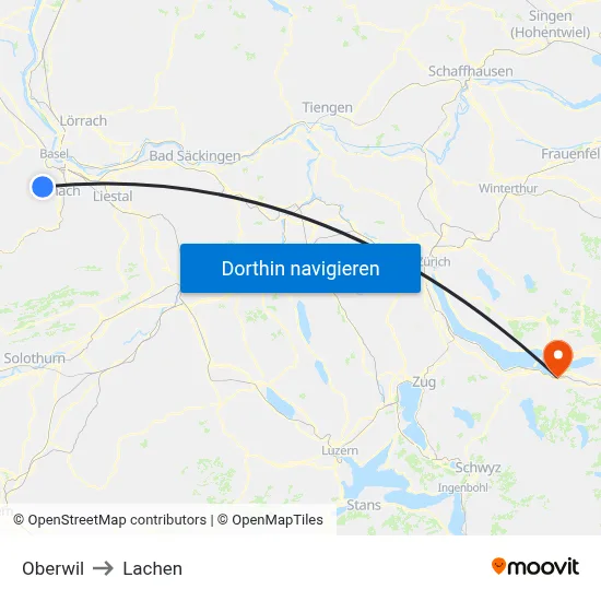 Oberwil to Lachen map