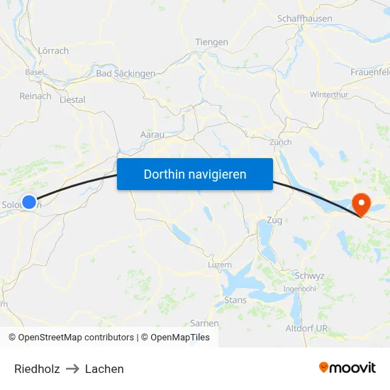 Riedholz to Lachen map