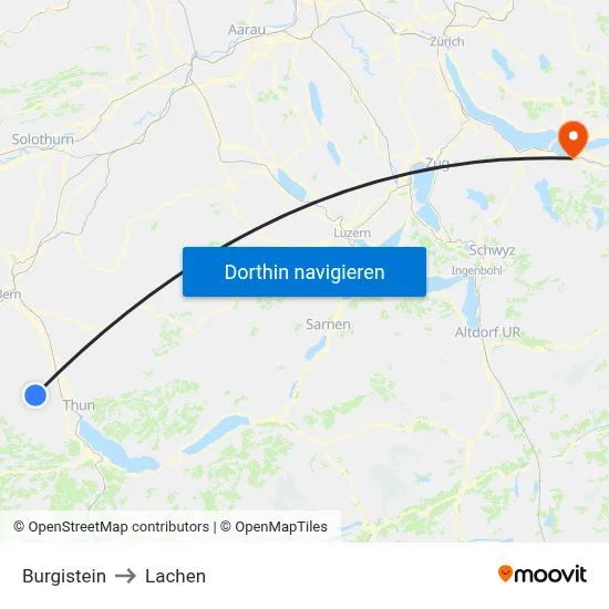 Burgistein to Lachen map