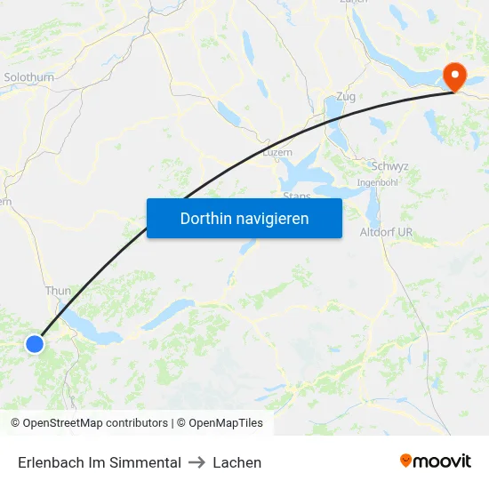 Erlenbach Im Simmental to Lachen map